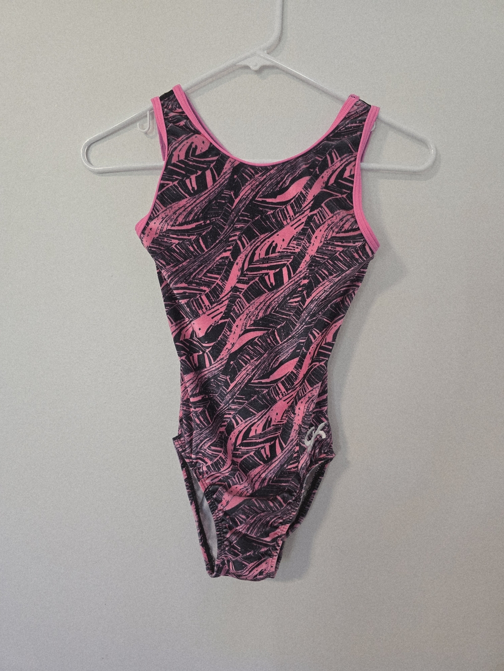 GK Pink/Black Soft Velvet Gymnastics or Dance Leotard Adult Small